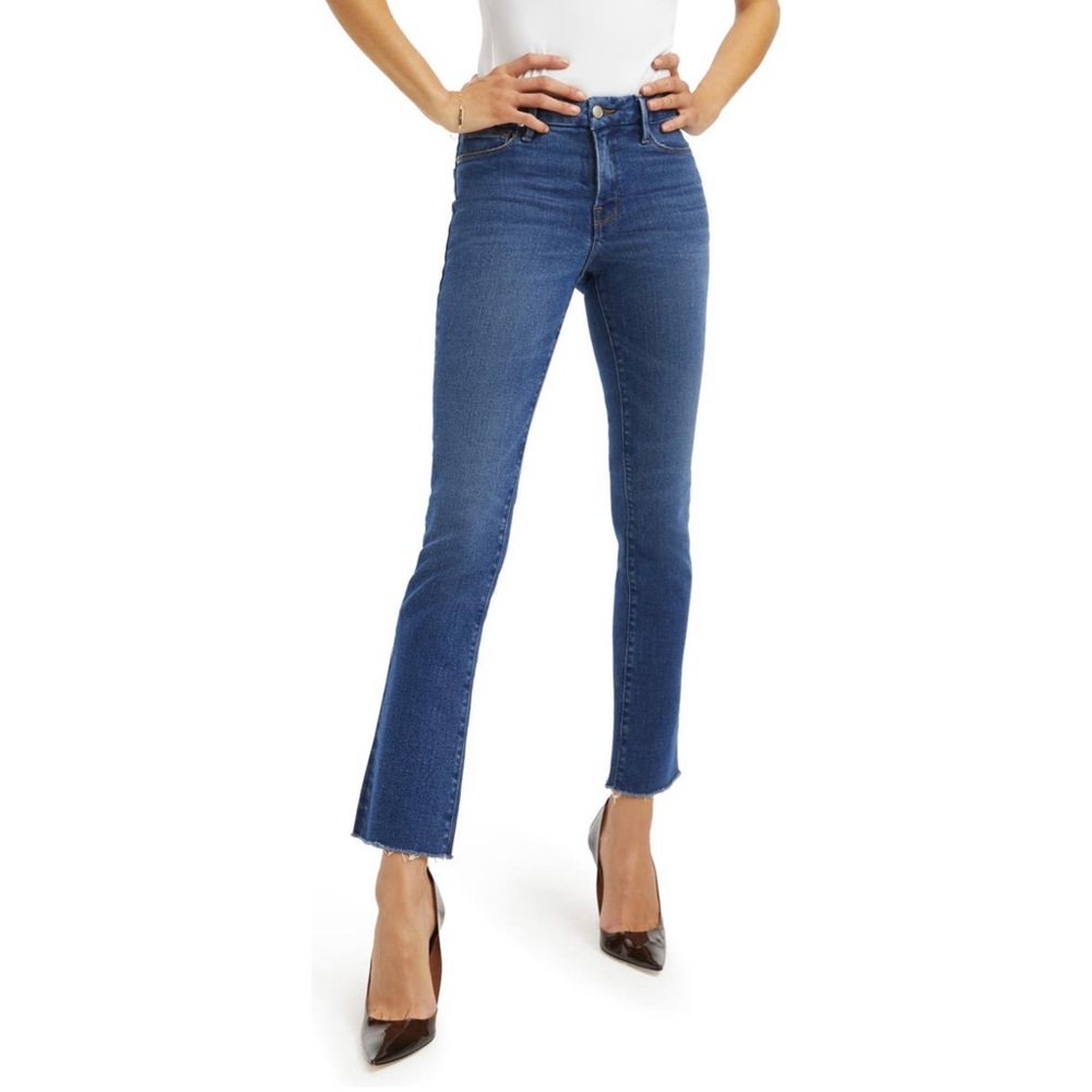 Good American Blue Straight Leg Jeans